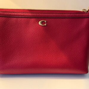 Coach Cherry Red Leather Wristlet